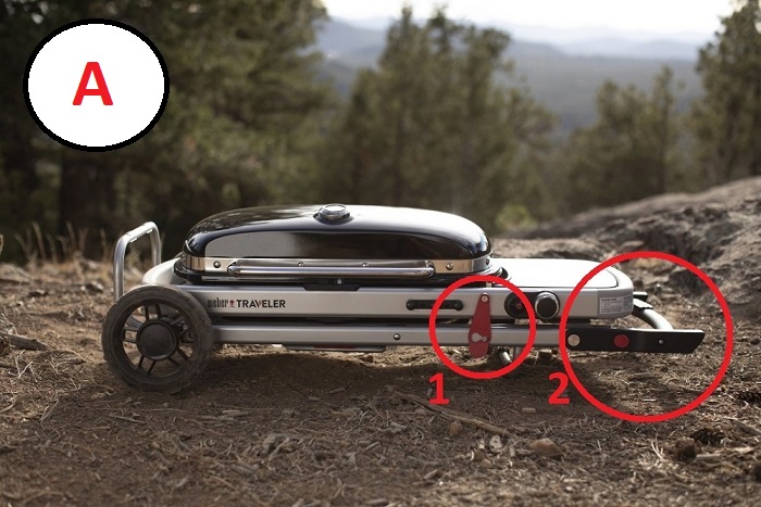 Skládání grilu Weber Traveler - A