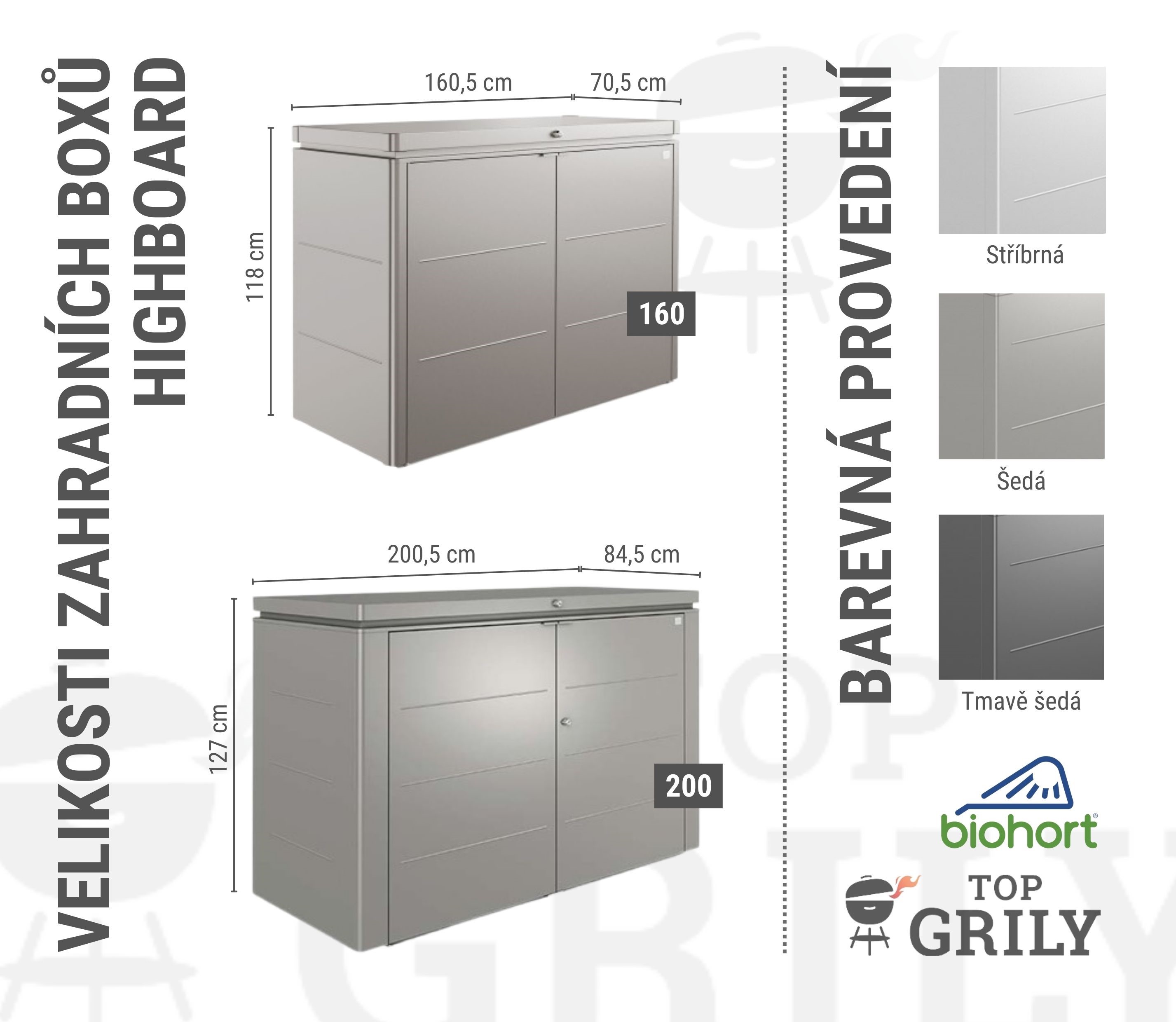 Zahradní úložné boxy Biohort HighBoard - informace