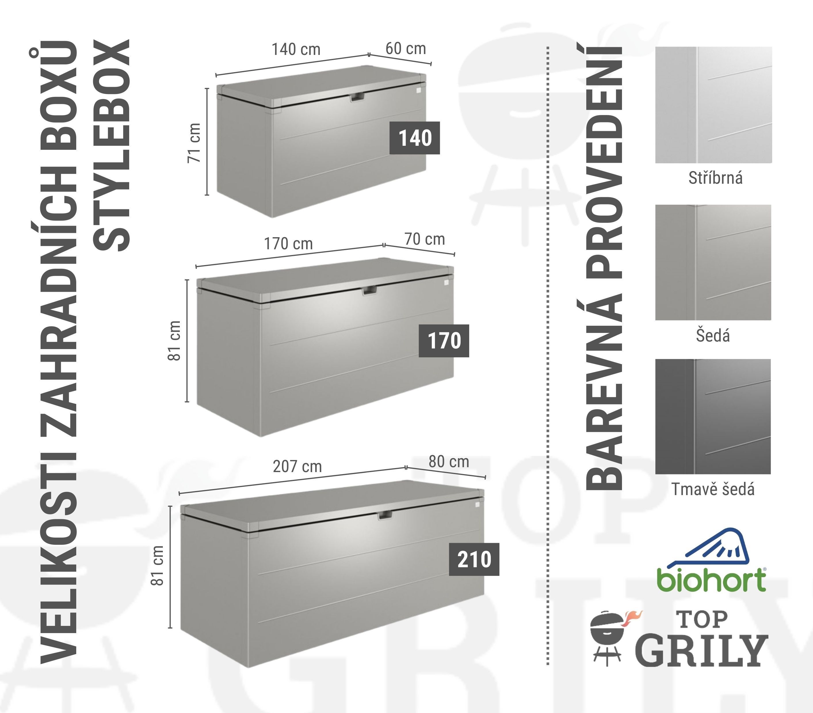 Zahradní úložné boxy Biohort StyleBox - informace