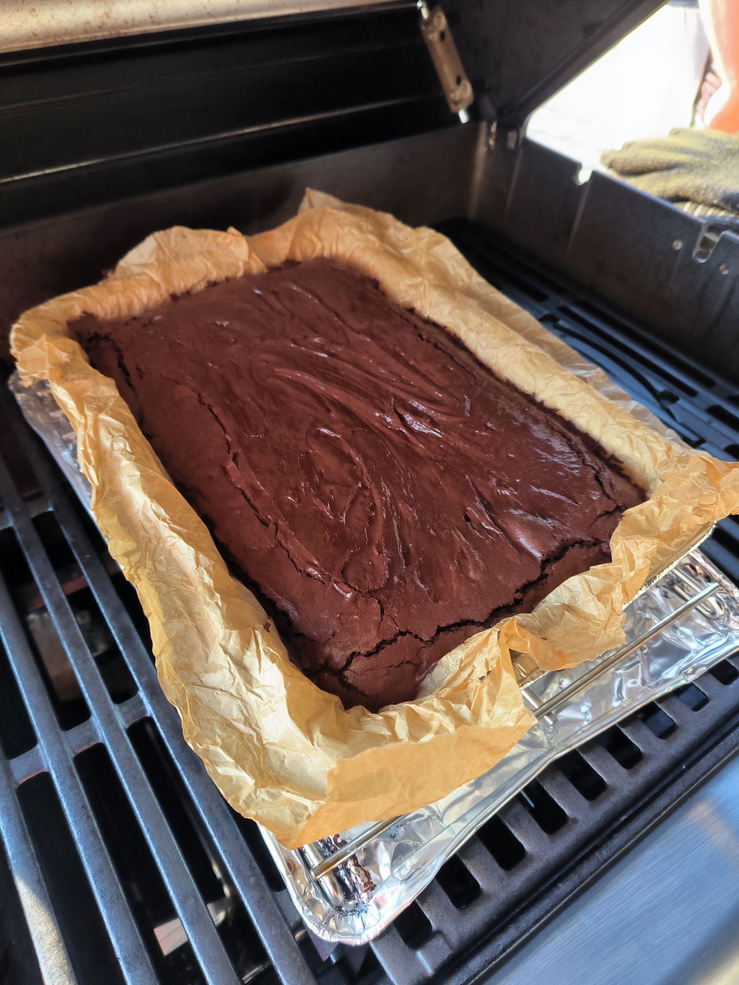 Čokoládové brownies - během pečení