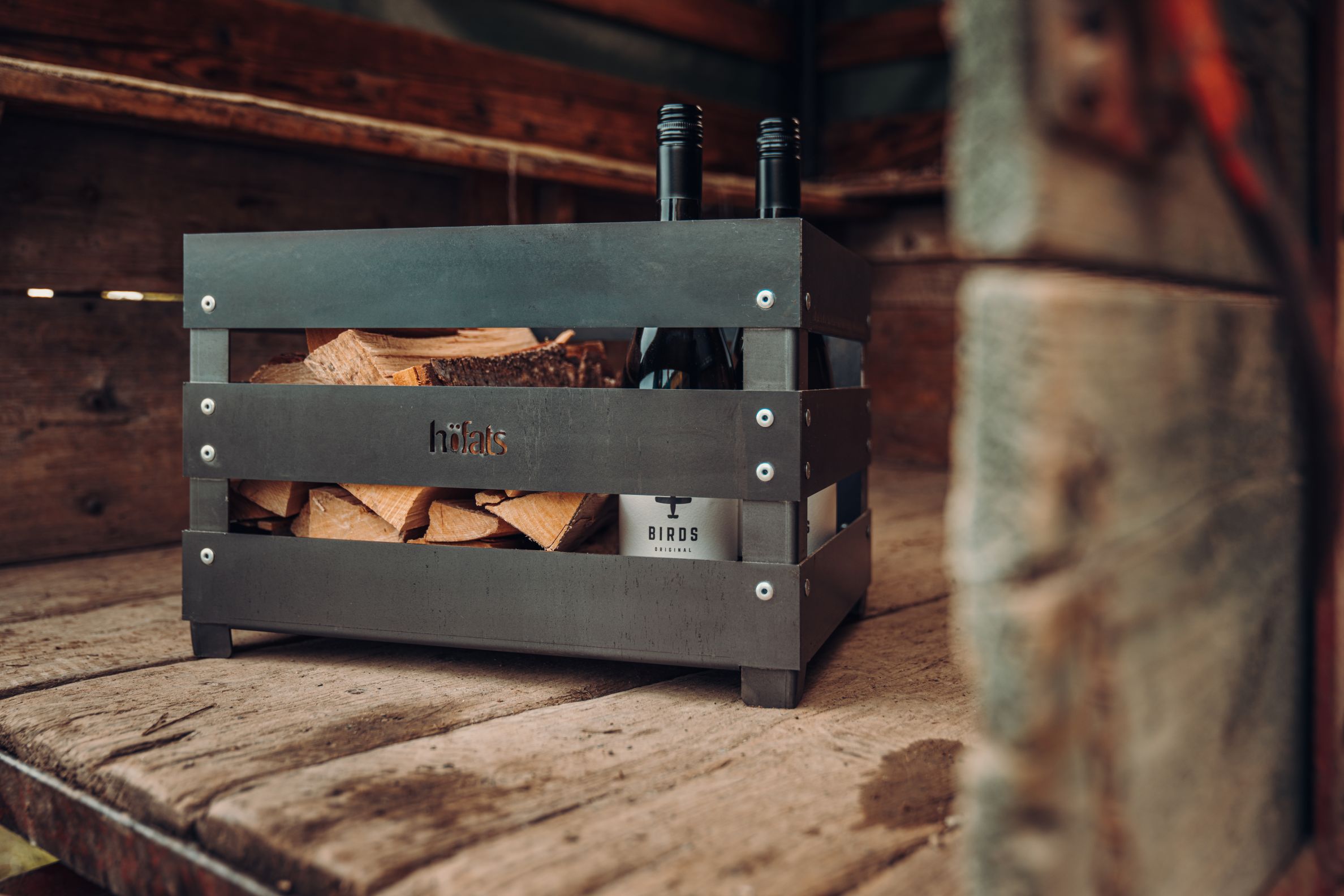 Venkovní ohniště Höfats Crate - hořící bedýnka