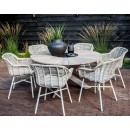 Zahradní Jídelní Stůl Provence teakový o průměru 150cm - Light Grey