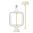 Čtvercová litinová pánev Lodge 26 cm