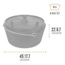 Petromax litinový kotlík Dutch Oven ft18 - 34 cm, 16,1 l