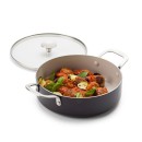 Kastrol s poklicí KitchenAid Aluminium Coloured 24 cm, matná černá