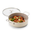 Kastrol s poklicí KitchenAid Aluminium Coloured 24 cm, mandlová
