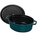 Oválný litinový hrnec Staub 31 cm, mořská modř