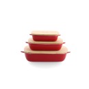 KitchenAid pekáč s dřevěným víkem - malý, královská červená