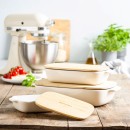 KitchenAid pekáč s dřevěným víkem - střední, mandlová