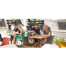 Sklopný Zahradní stůl Sophie Bistro Teak průměr 70 cm - bílý