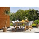 Zahradní Jídelní Stůl Sophie Teak 240 x 100 cm - bílý