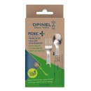 Opinel sada Picnic+ N °8 - lžíce, vidlička, ubrousek, bez nože