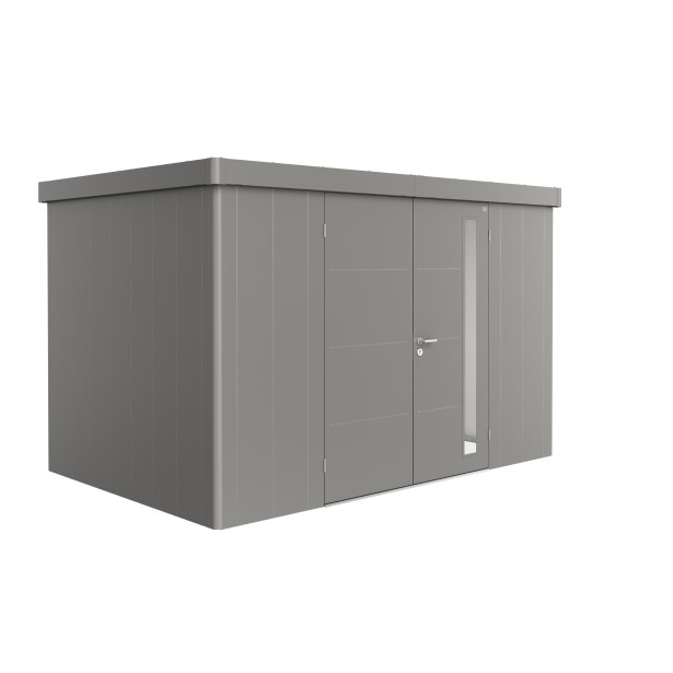 Biohort zahradní domek Neo 2D - dvoukřídlé dveře, šedý
