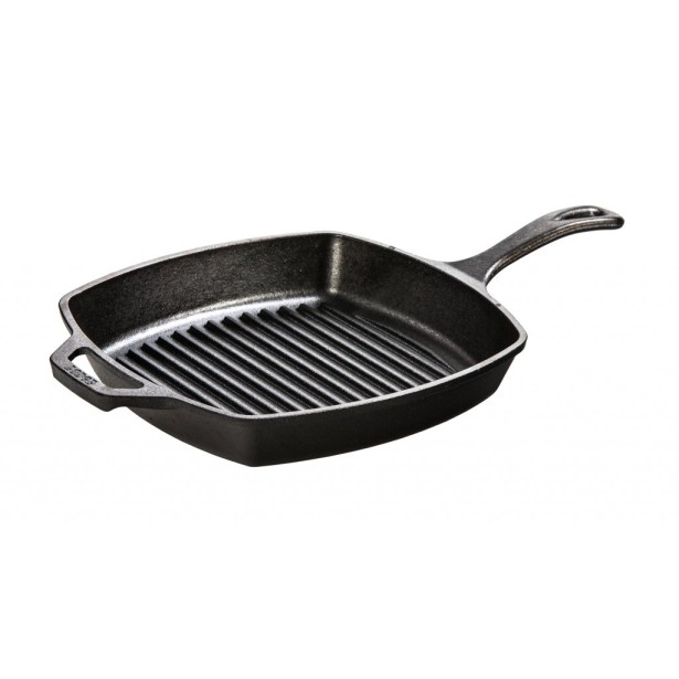Čtvercová litinová grilovací pánev Lodge 26 cm