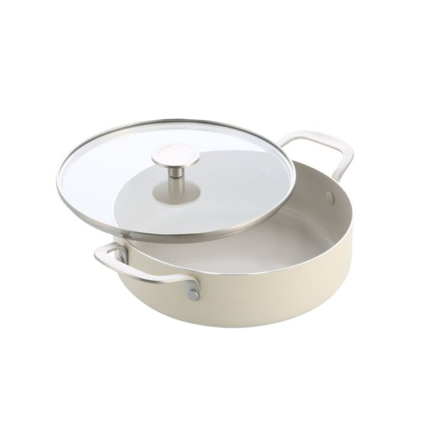 Kastrol s poklicí KitchenAid Aluminium Coloured 24 cm, mandlová