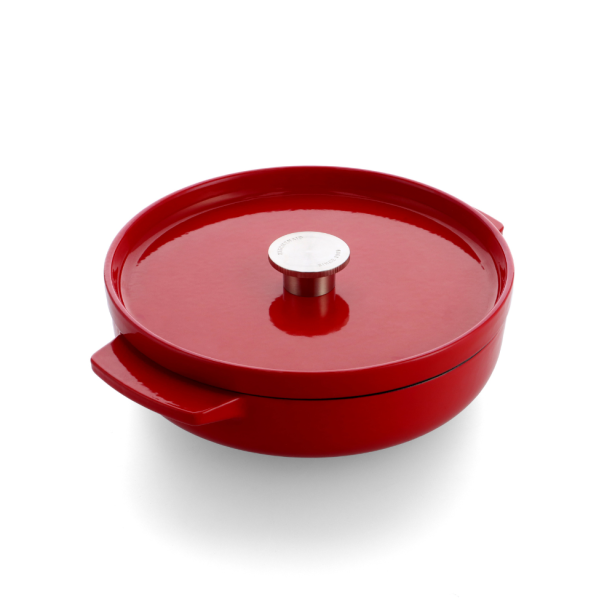 Litinový kastrol KitchenAid 26 cm, královská červená