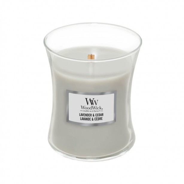 Vonná svíčka WoodWick střední - Lavender & Cedar