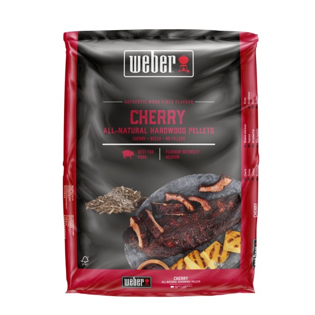 Přírodní dřevěné pelety Weber - Třešeň, 8 kg