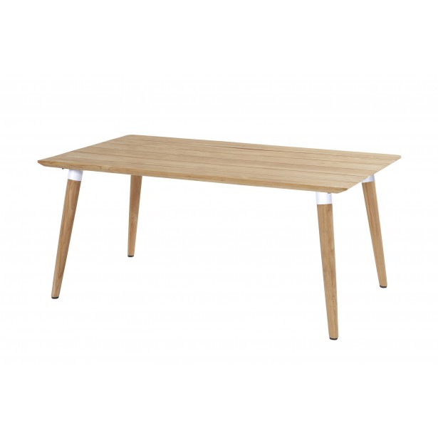 Zahradní Jídelní Stůl Sophie Teak 170 x 100 cm - bílý