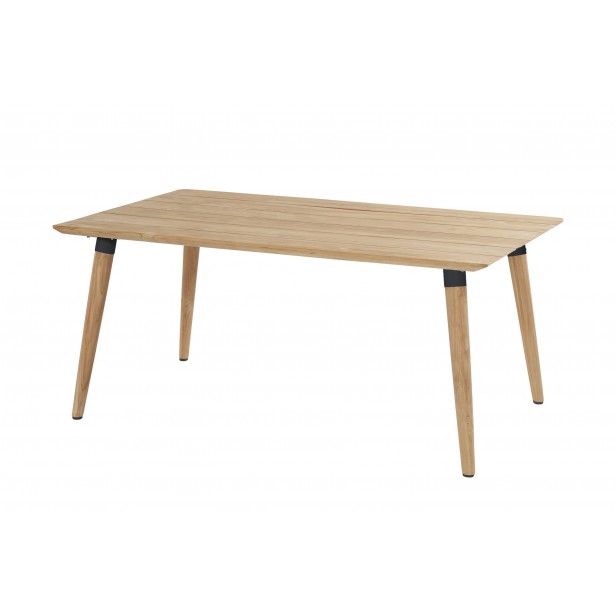 Zahradní Jídelní Stůl Sophie Teak 170 x 100 cm - černý
