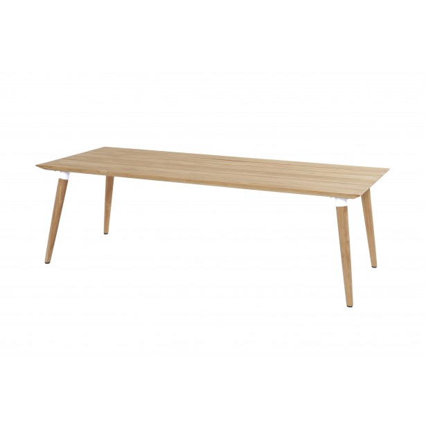 Zahradní Jídelní Stůl Sophie Teak 240 x 100 cm - bílý