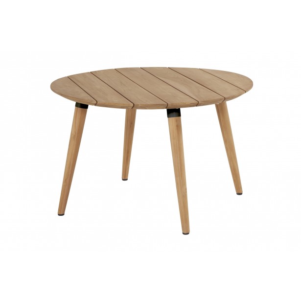 Zahradní Jídelní Stůl Sophie Teak průměr 120 cm - černý