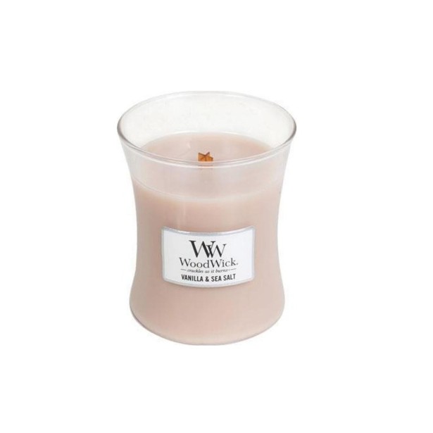 Vonná svíčka WoodWick malá - Vanilla & Sea Salt