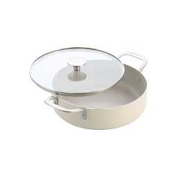 Kastrol s poklicí KitchenAid Aluminium Coloured 24 cm, mandlová
