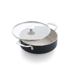 Kastrol s poklicí KitchenAid Aluminium Coloured 24 cm, matná černá