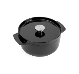 Litinový hrnec KitchenAid 22 cm, černá