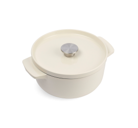 Litinový hrnec KitchenAid 22 cm, mandlová
