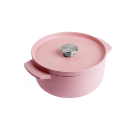 Litinový hrnec KitchenAid 22 cm, růžová matná