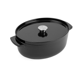 Litinový oválný hrnec KitchenAid 30 cm, černá