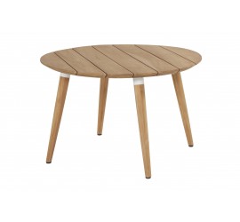 Zahradní Jídelní Stůl Sophie Teak průměr 120 cm - bílý