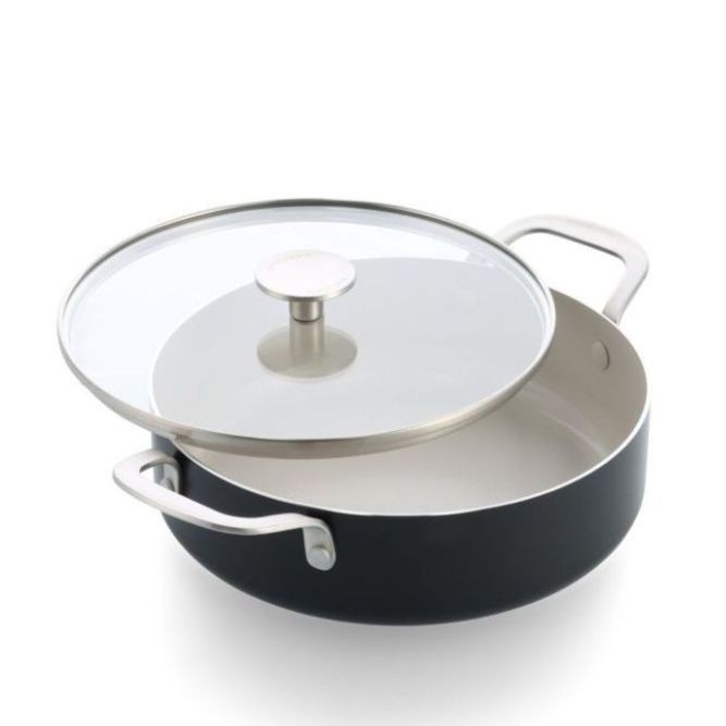 Kastrol s poklicí KitchenAid Aluminium Coloured 28 cm, matná černá