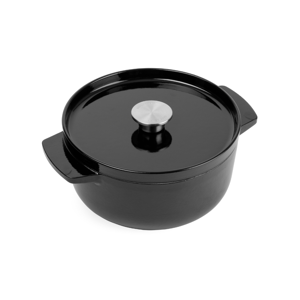 Litinový hrnec KitchenAid 22 cm, černá