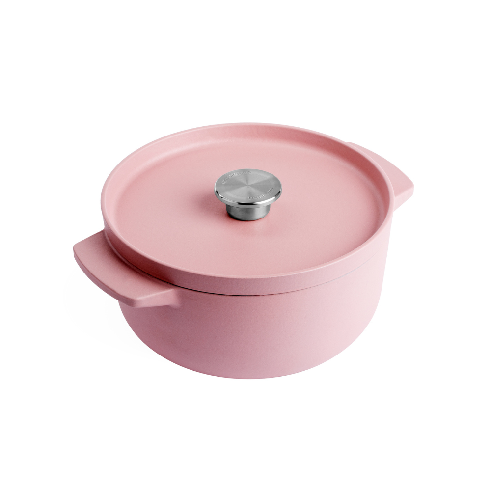Litinový hrnec KitchenAid 22 cm, růžová matná