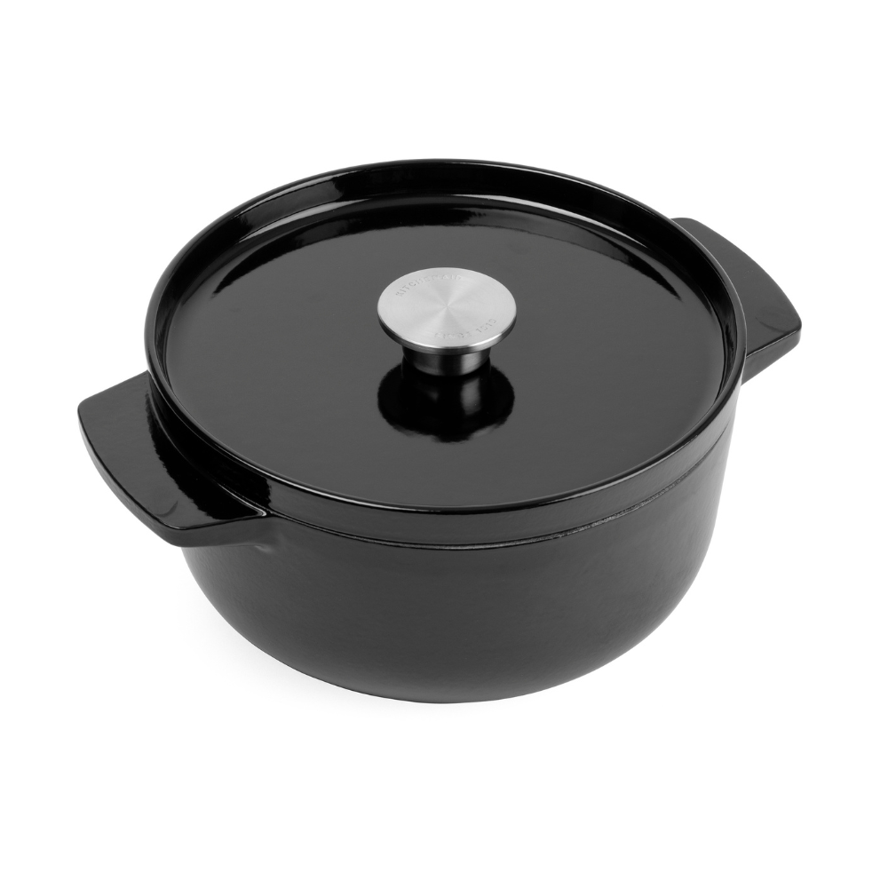 Litinový hrnec KitchenAid 26 cm, černá
