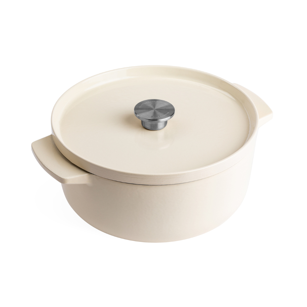 Litinový hrnec KitchenAid 26 cm, mandlová
