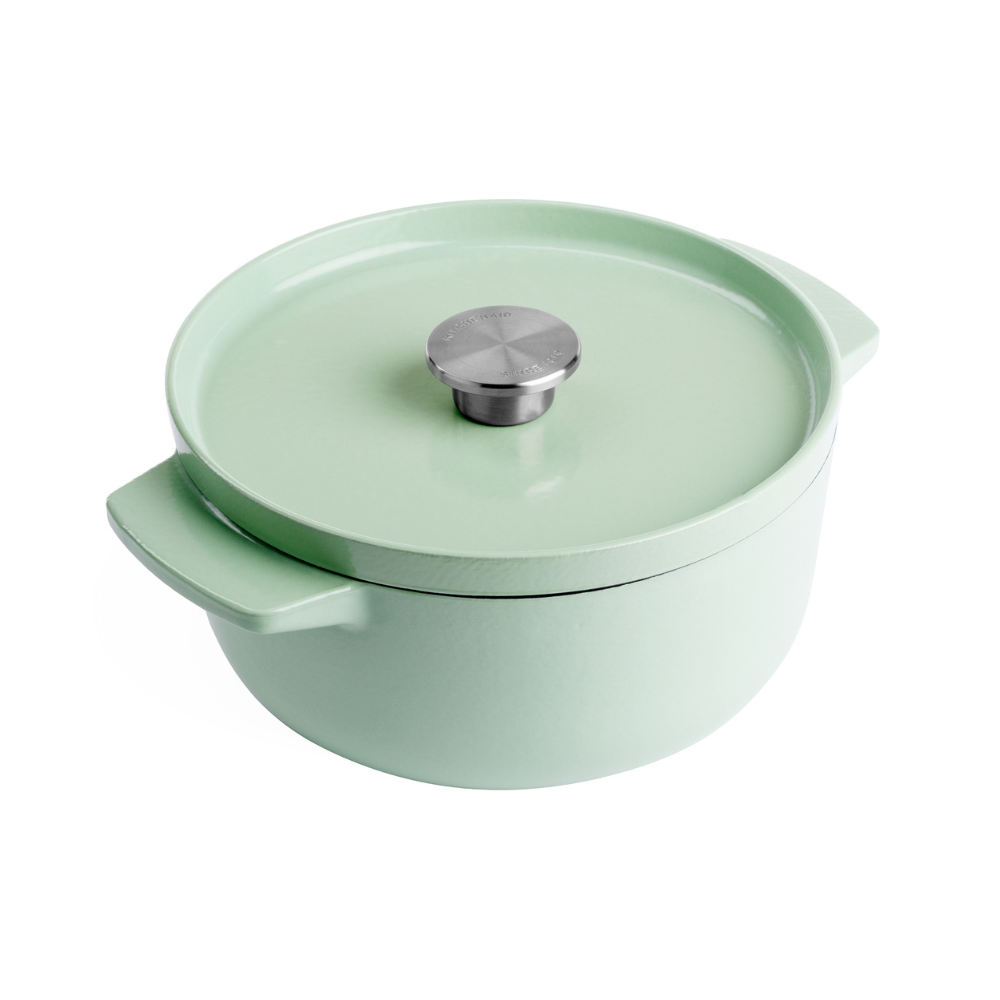Litinový hrnec KitchenAid 26 cm, pistáciová